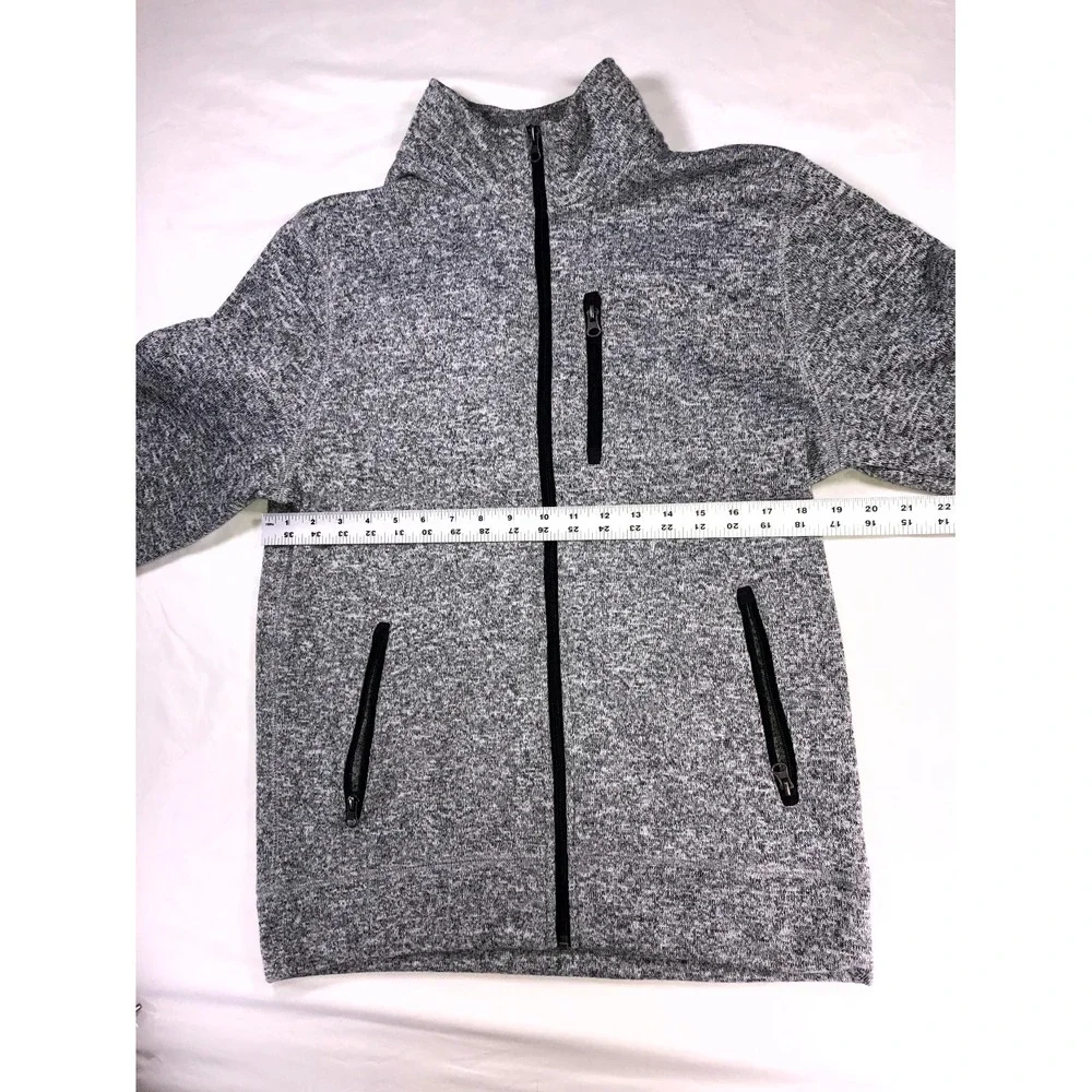 Sonoma Goods For Life Mens M Heather Gray Sweater Jacket Full Zip Outdoor Knit